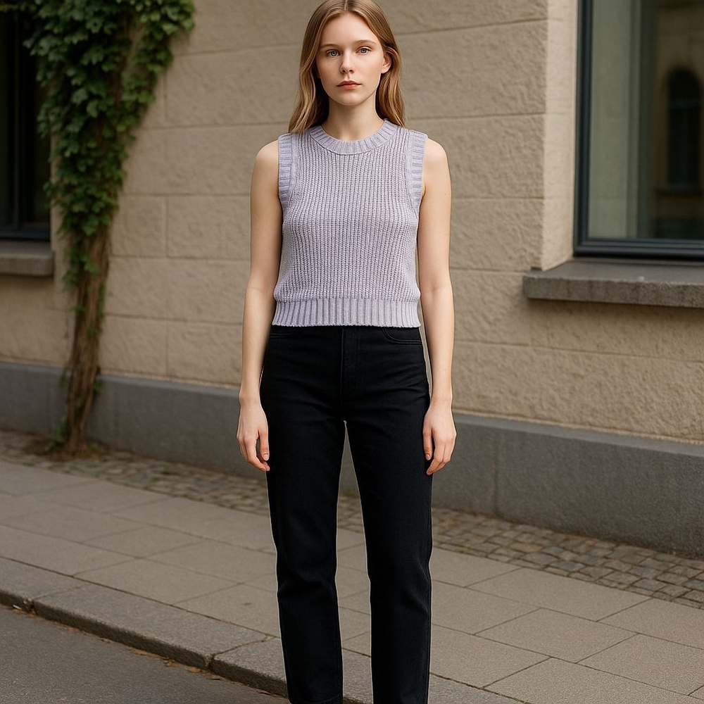 DIVIDED XXS Lilac Sleeveless Knit Top